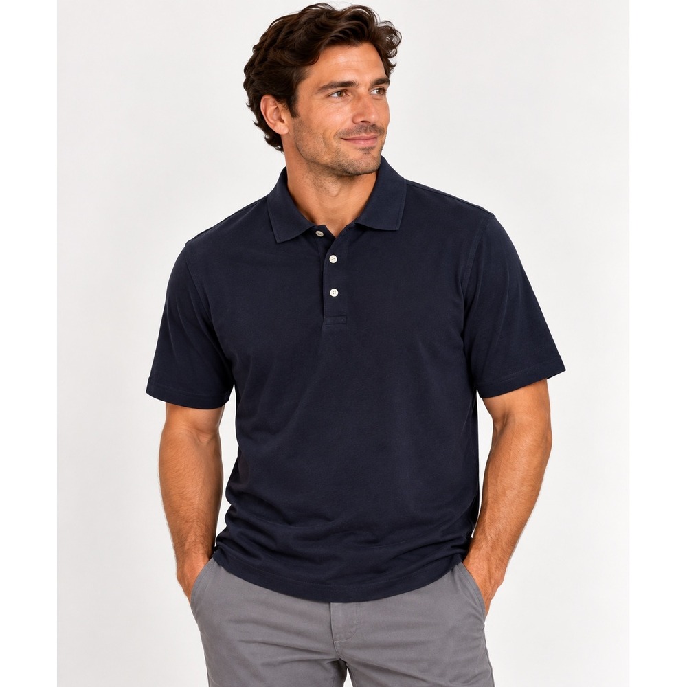 Hart Schaffner Marx Men's XL Navy Pima Cotton Stretch Polo Shirt Peru
